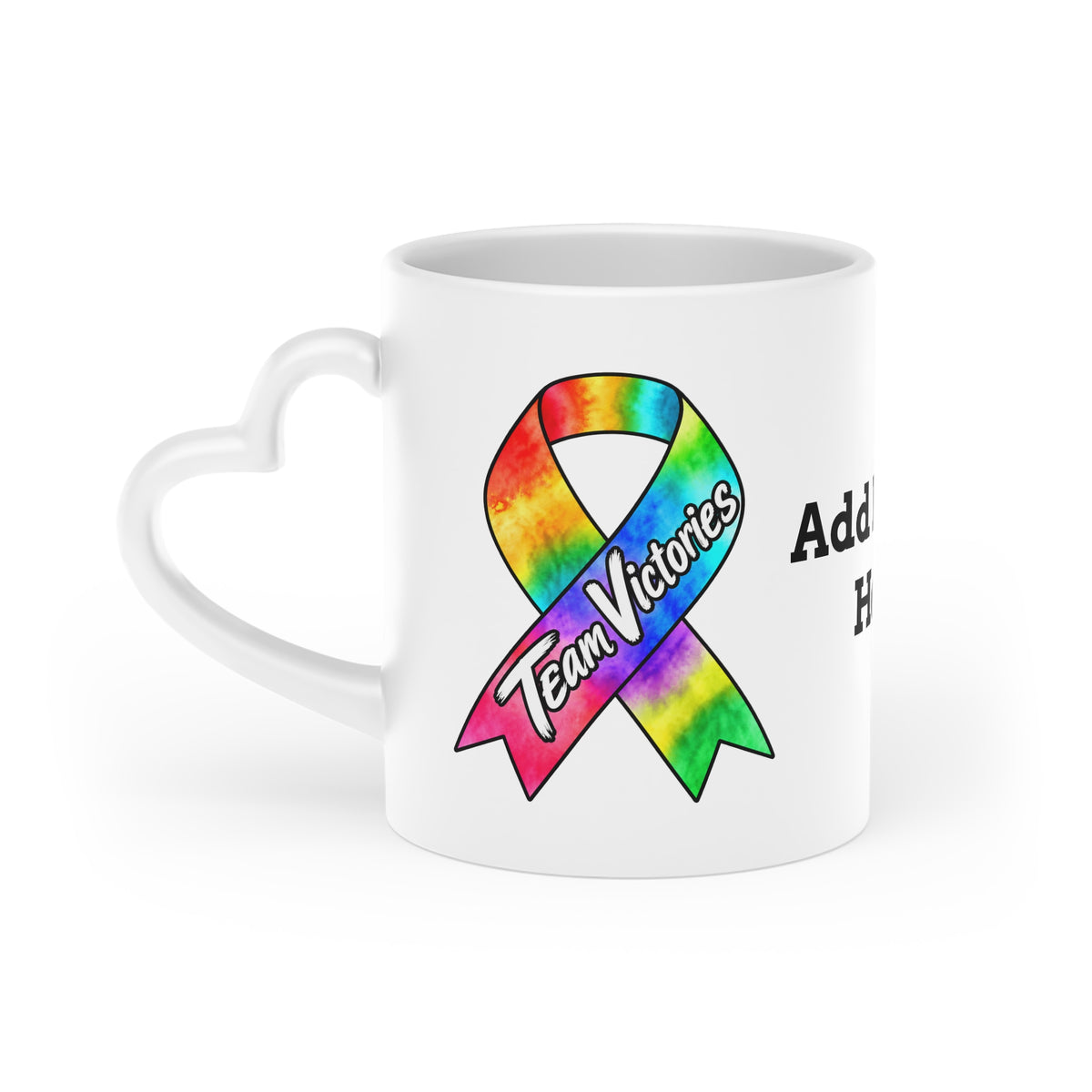 Kickin' Cancer 11 oz Heart-Handle Ceramic Mug