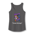 Moooove Over Cancer Texas Strong tank top with Colon Cancer awareness ribbon in charcoal