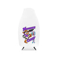 Moooove Over Cancer bottle cooler sleeve with a Thyroid Cancer awareness ribbon design