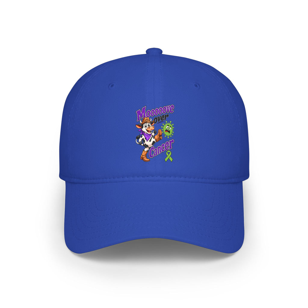 Moooove Over Cancer blue low profile baseball hat