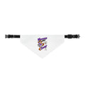 Moooove Over Cancer clip-on pet bandana with Lung Cancer awareness ribbon, front view
