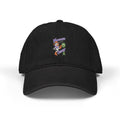Black Moooove Over Cancer embroidered denim hat with colorful awareness ribbon