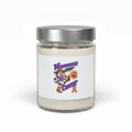Moooove Over Cancer 9 oz soy candle with orange Leukemia/Kidney Cancer awareness ribbon label