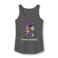 Moooove Over Cancer Texas Strong tank top with Lung Cancer awareness ribbon in charcoal