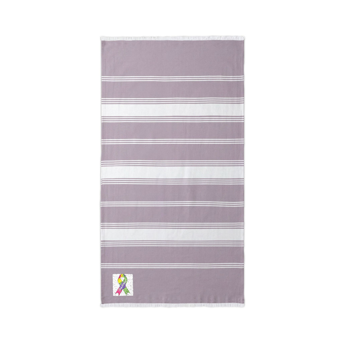 Striped Embroidered Beach Throw — Lightweight Turkish Towel