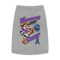 Gray Moooove Over Cancer pet tank top with Colon Cancer awareness ribbon
