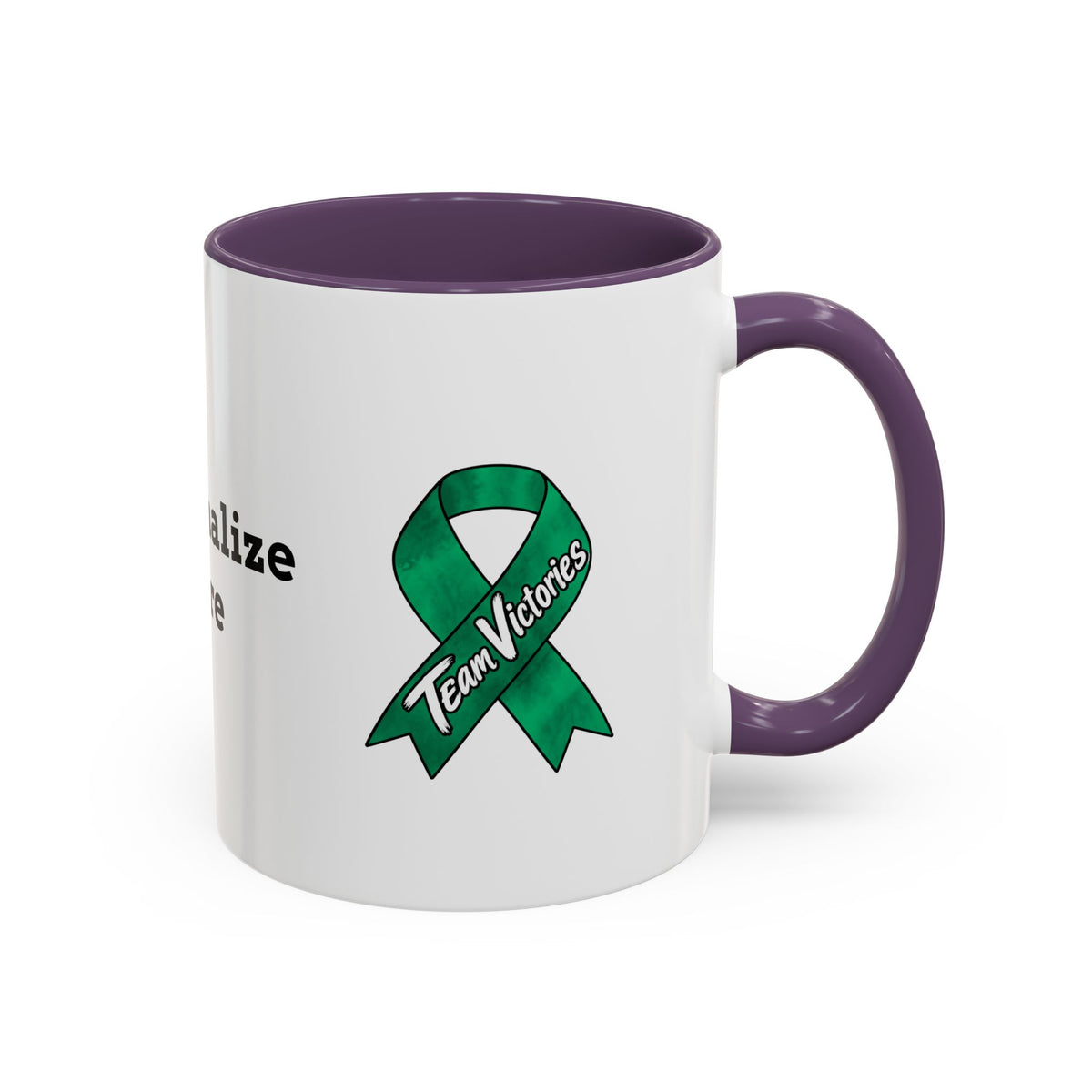 Moooove Over Cancer mug with colorful accents and custom personalization area