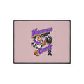 Moooove Over Cancer cow design centered on a rectangular floor mat