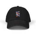 Black Moooove Over Cancer embroidered denim hat with colorful cow artwork and awareness ribbon