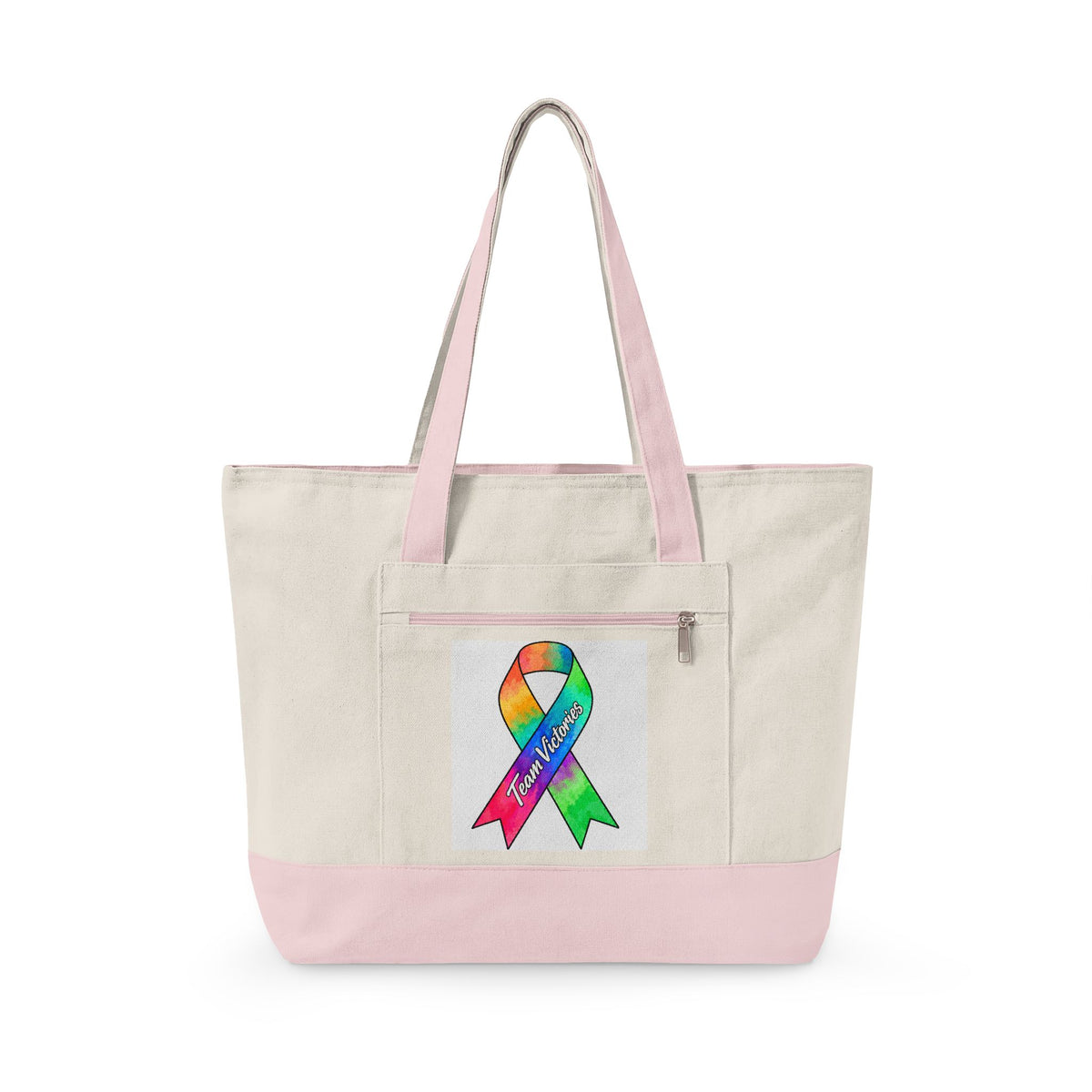 Canvas Tote Bag— Zippered Front Pocket, Everyday Carry