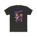 Moooove Over Cancer cow graphic T-shirt in cream with orange ribbon artwork