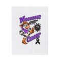 Kickin' Cancer Velveteen Plush Blanket - Vertical - White