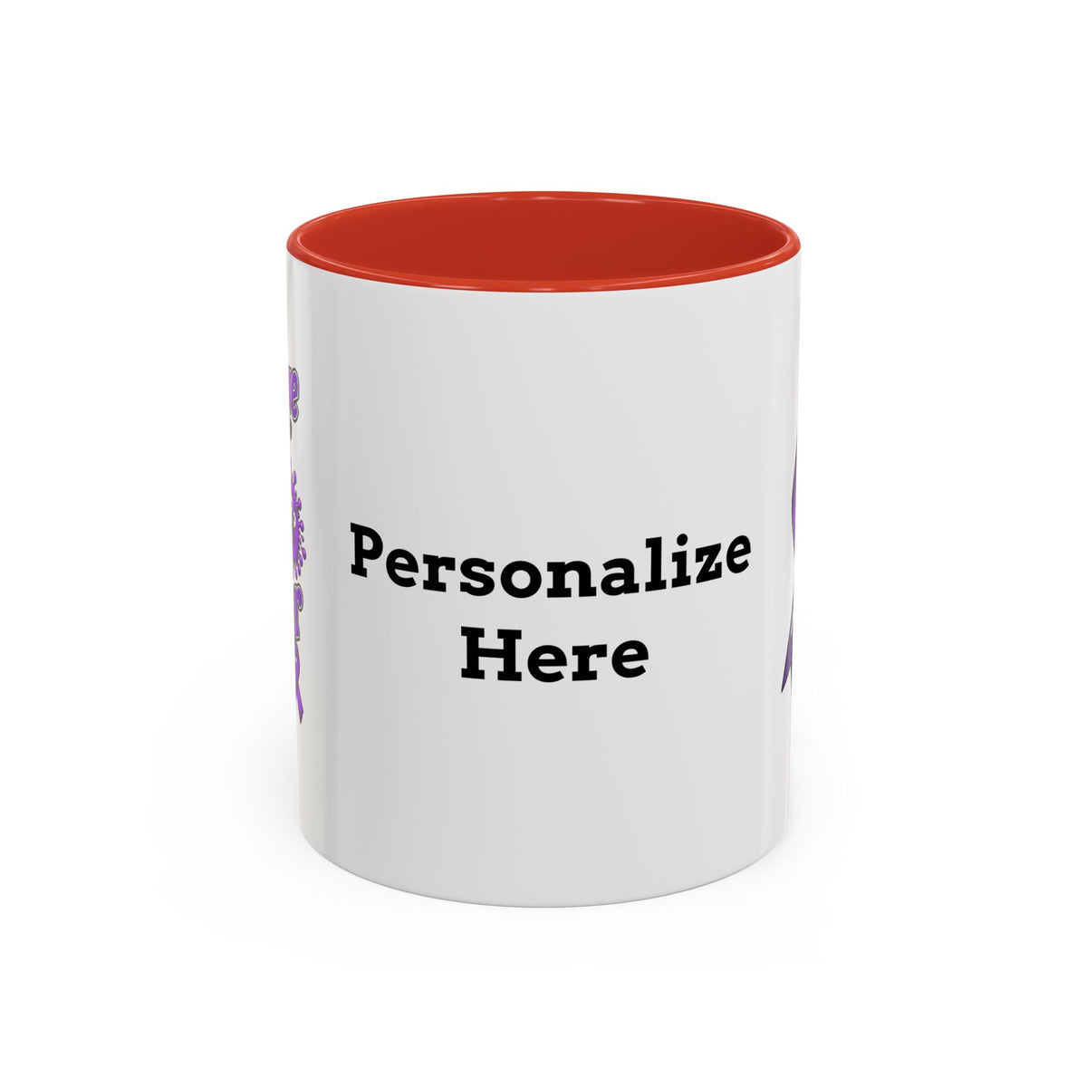 Moooove Over Cancer mug rear view showing custom name personalization area