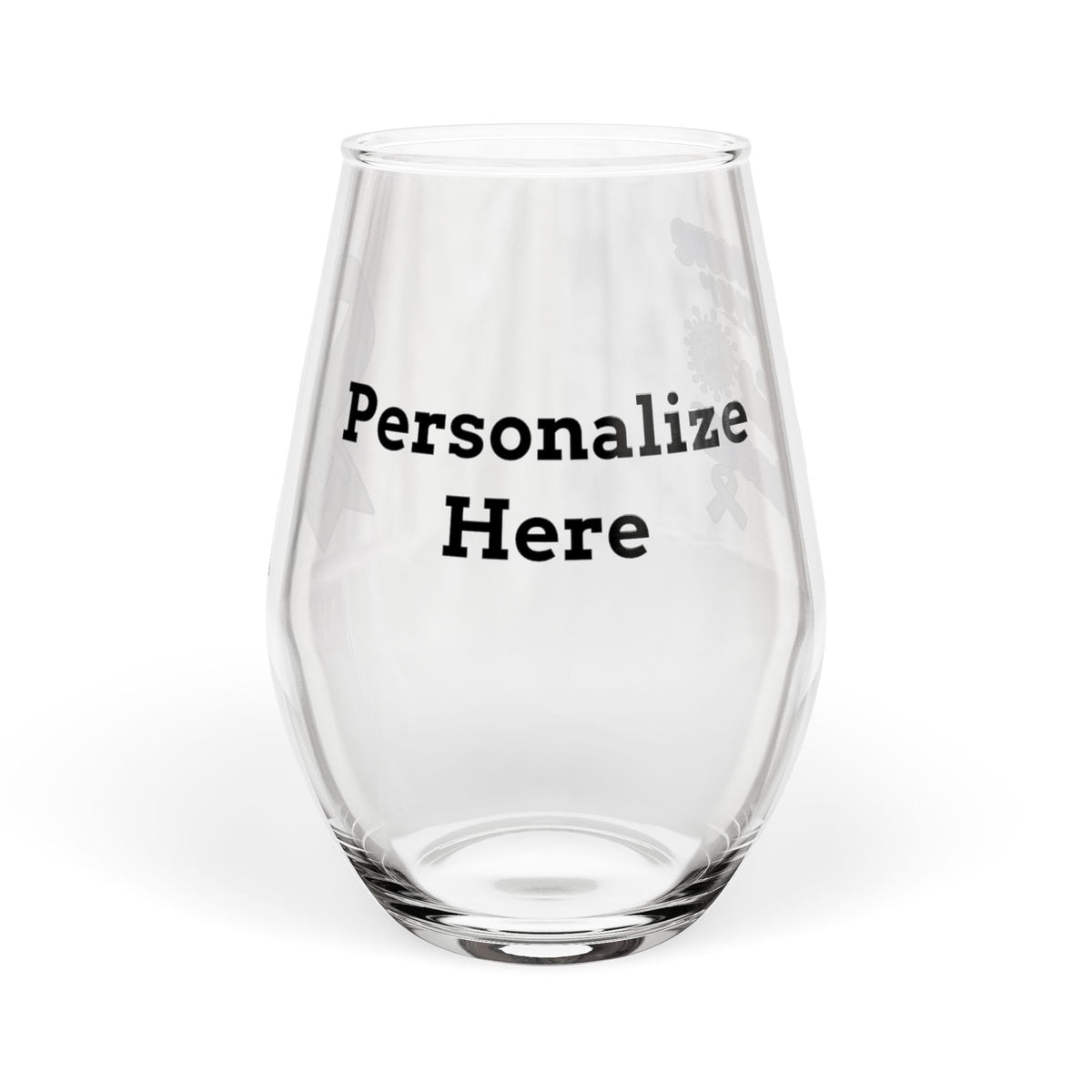 Moooove Over Cancer stemless wine glass personalization preview
