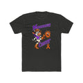 Moooove Over Cancer cow and orange ribbon design on a charcoal T-shirt