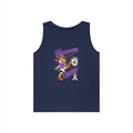 Moooove Over Cancer tank top with Lung Cancer awareness ribbon in navy