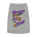 Gray Moooove Over Cancer pet tank with cow design and Lung Cancer awareness ribbon