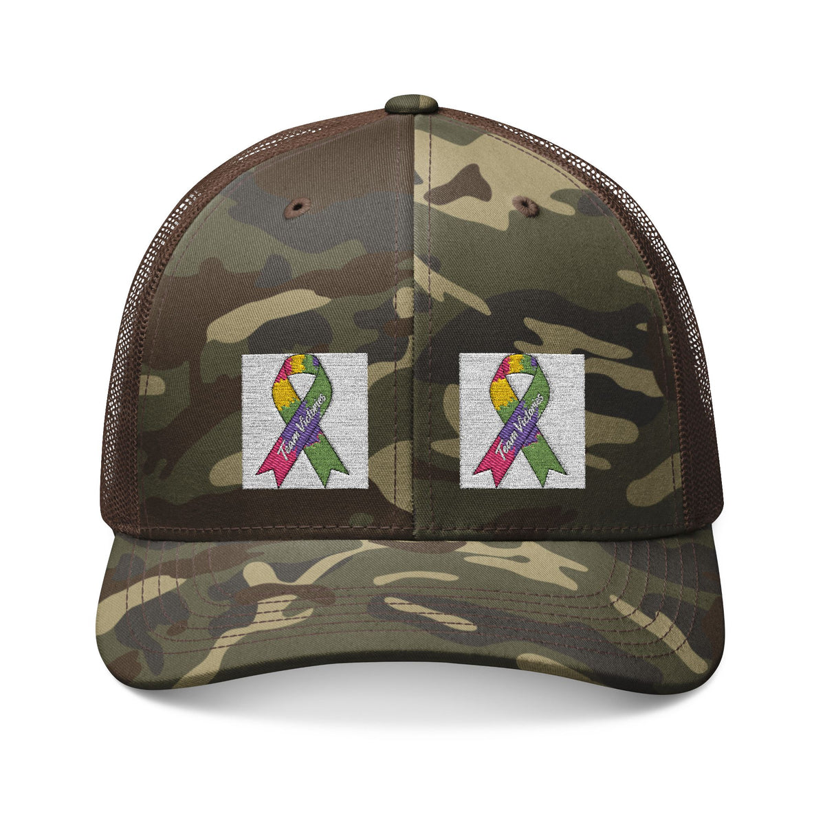 Trucker Hat - Embroidered - Camo Mesh Cap