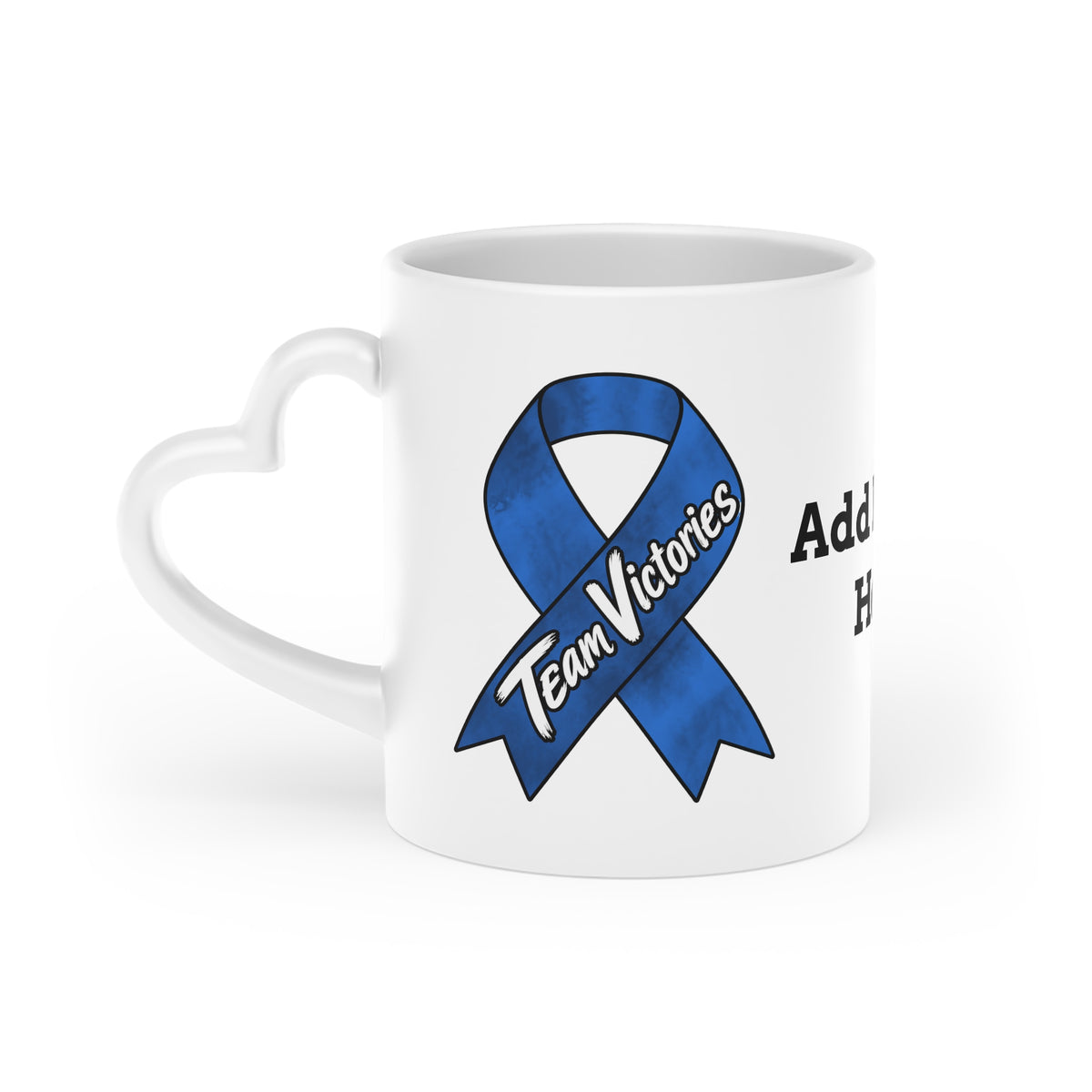 Kickin' Cancer 11 oz Heart-Handle Ceramic Mug