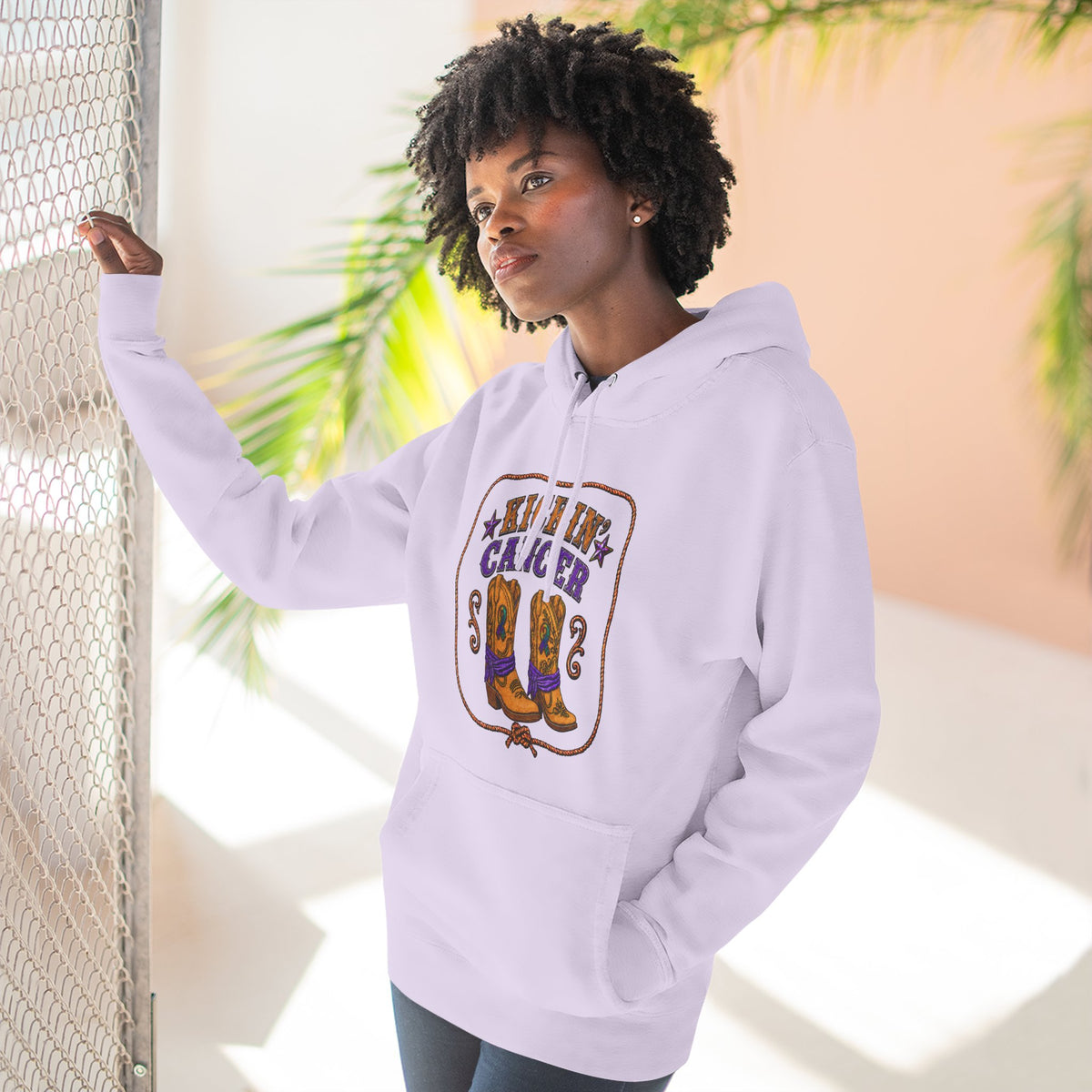 Kickin' Cancer Cowboy Boots Hoodie