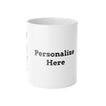 Moooove Over Cancer personalized ceramic mug with customer personalization area, front view