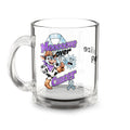 Moooove Over Cancer personalized 10 oz glass mug with cow-themed ribbon artwork