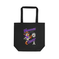 Black cotton tote with Moooove Over Cancer character design
