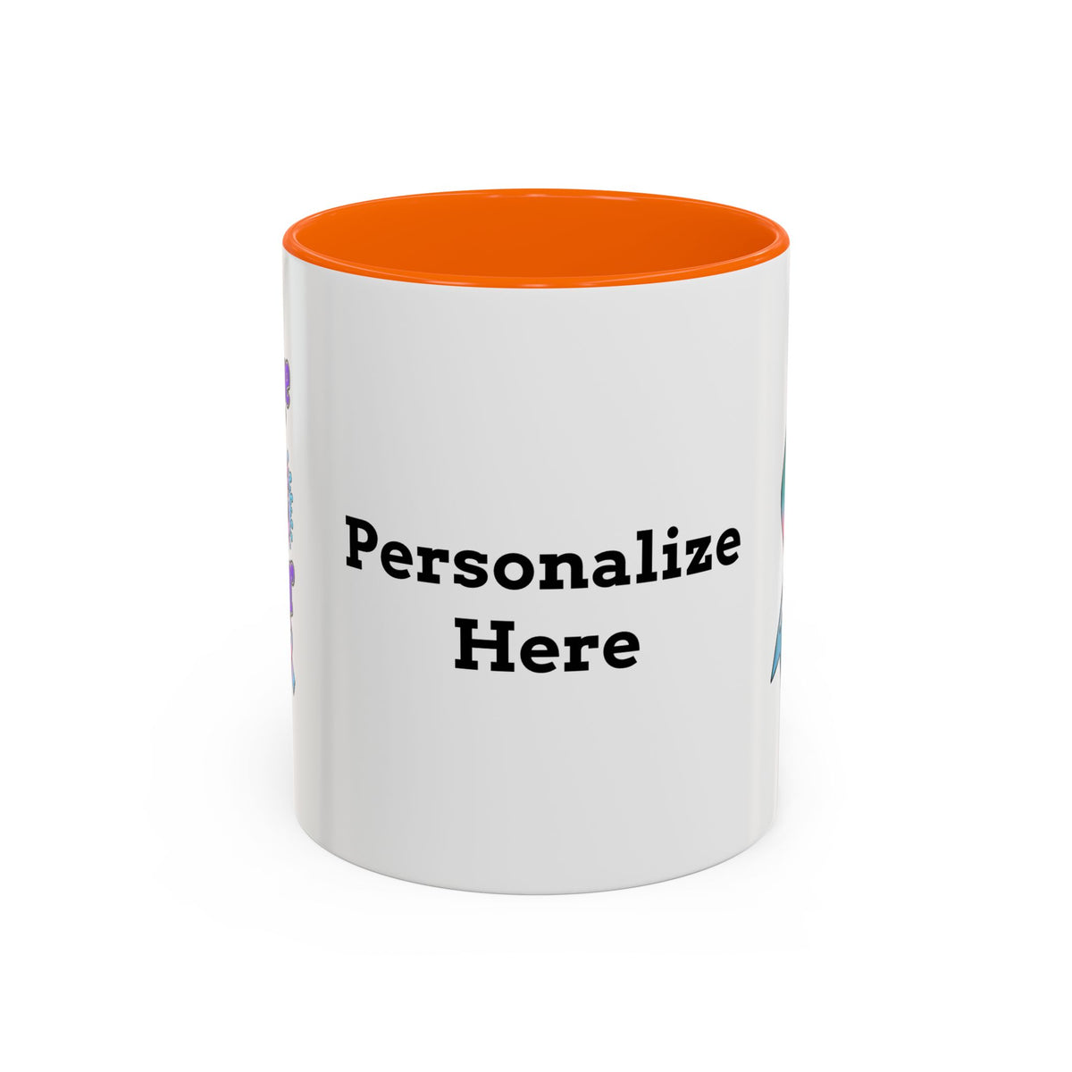 Moooove Over Cancer mug personalization view with orange accent interior