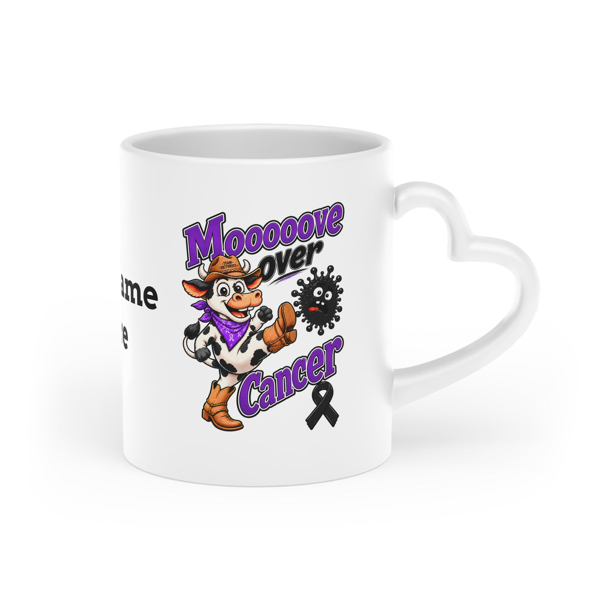 (Master) Kickin' Cancer 11 oz Heart-Handle Ceramic Mug