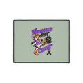 Moooove Over Cancer floor mat with centered cow artwork