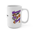 Moooove Over Cancer cow design on a mug with a Leukemia/Kidney Cancer awareness ribbon