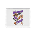 Moooove Over Cancer mat close front view with Western cow artwork and awareness ribbon