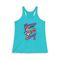 Moooove Over Cancer racerback tank top with cartoon cow and Breast Cancer awareness ribbon
