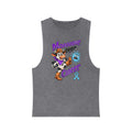Front view of Moooove Over Cancer tank top with cow graphic and Prostate Cancer awareness ribbon