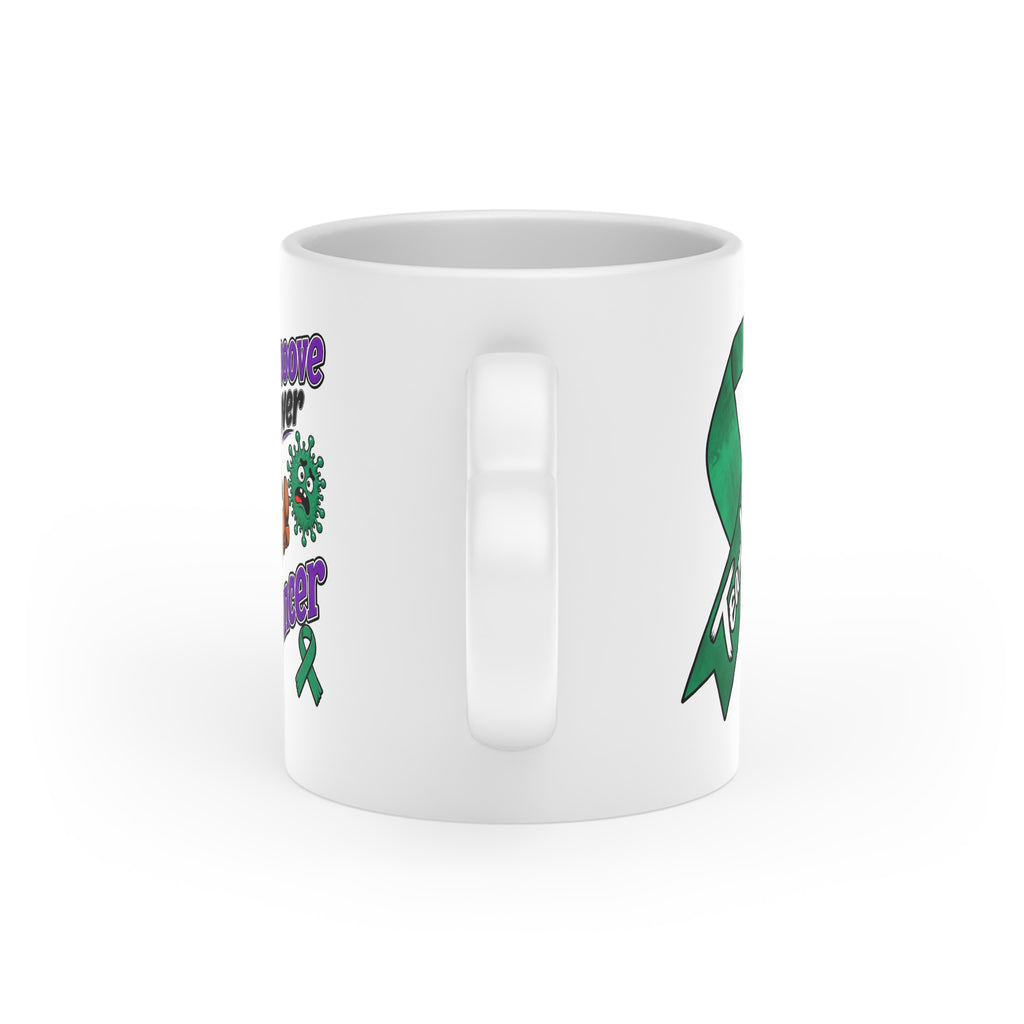 Kickin' Cancer 11 oz Heart-Handle Ceramic Mug