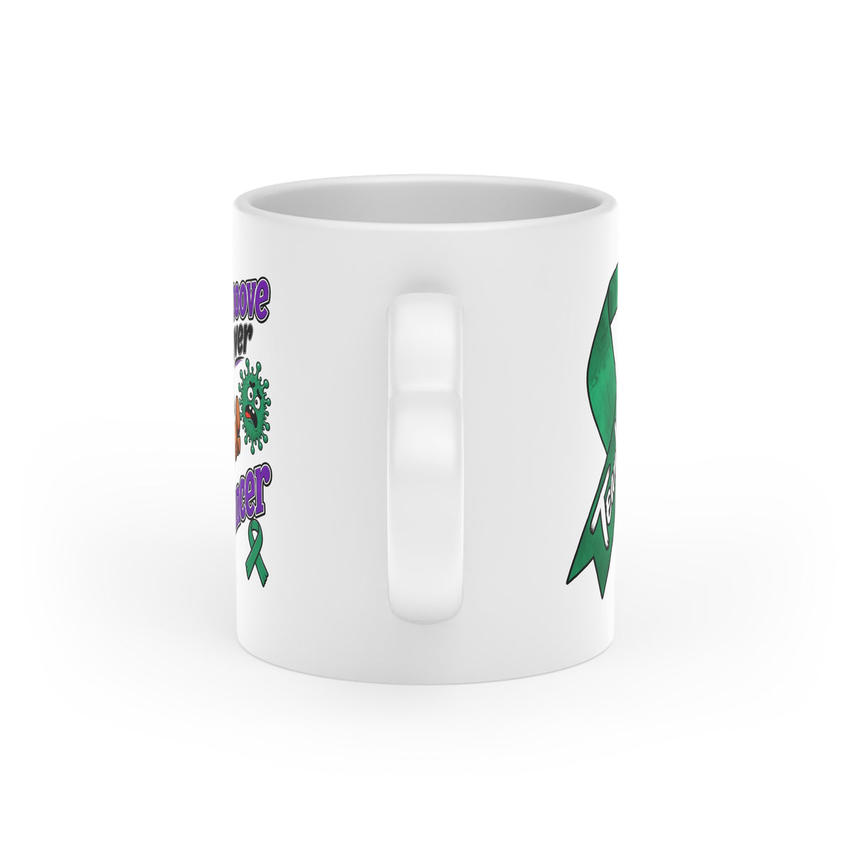 Kickin' Cancer 11 oz Heart-Handle Ceramic Mug