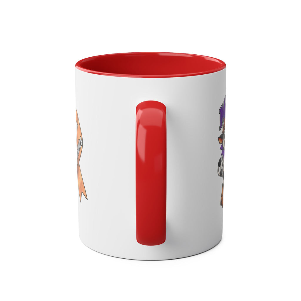 Personalized Moooove Over Cancer mug with black interior and custom text area
