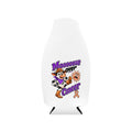 Moooove Over Cancer bottle cooler sleeve with Uterine Cancer awareness ribbon artwork