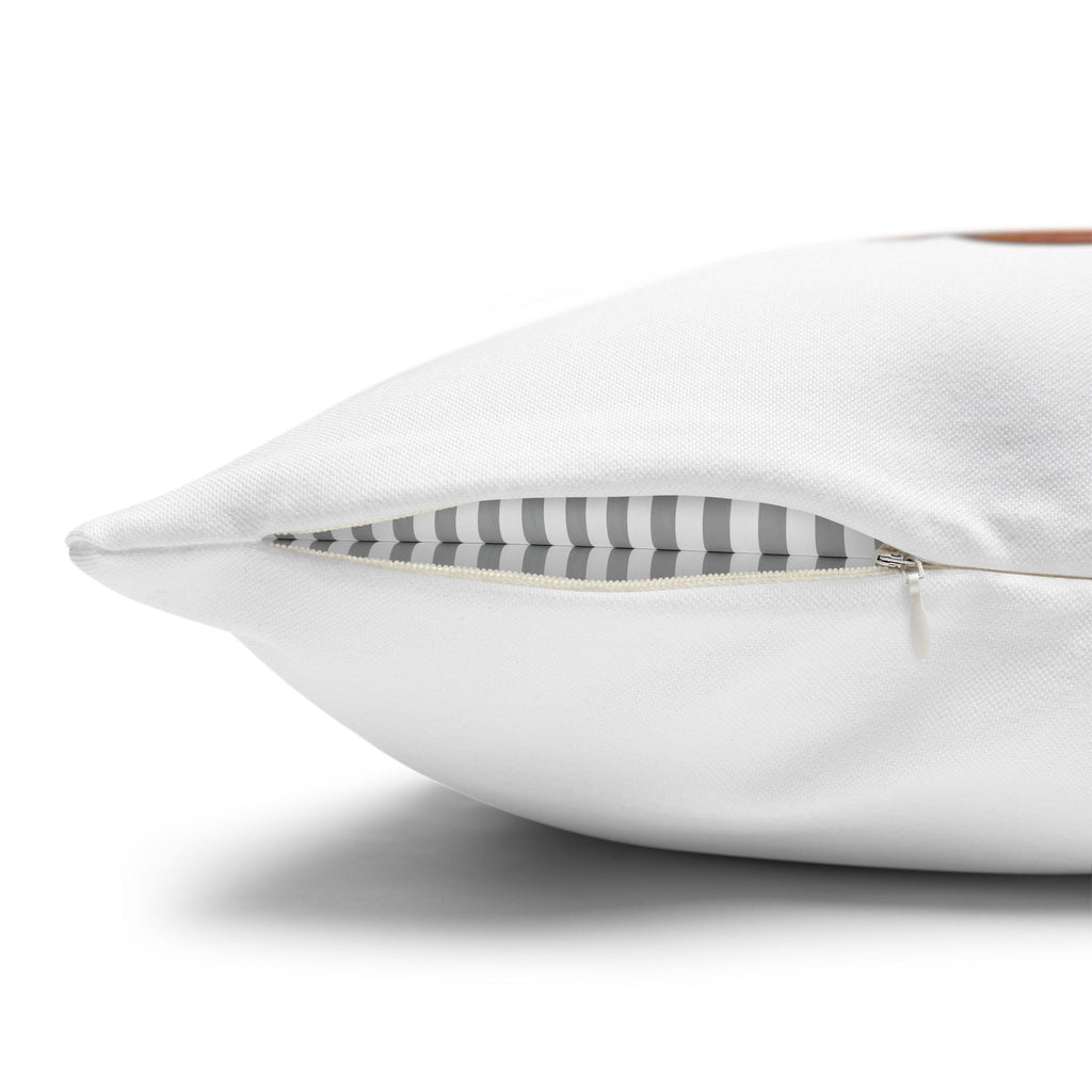 Moooove Over Cancer pillowcase with concealed zipper construction shown in close-up