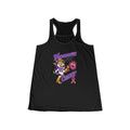Moooove Over Cancer black women's racerback tank with cow graphic and pink awareness ribbon