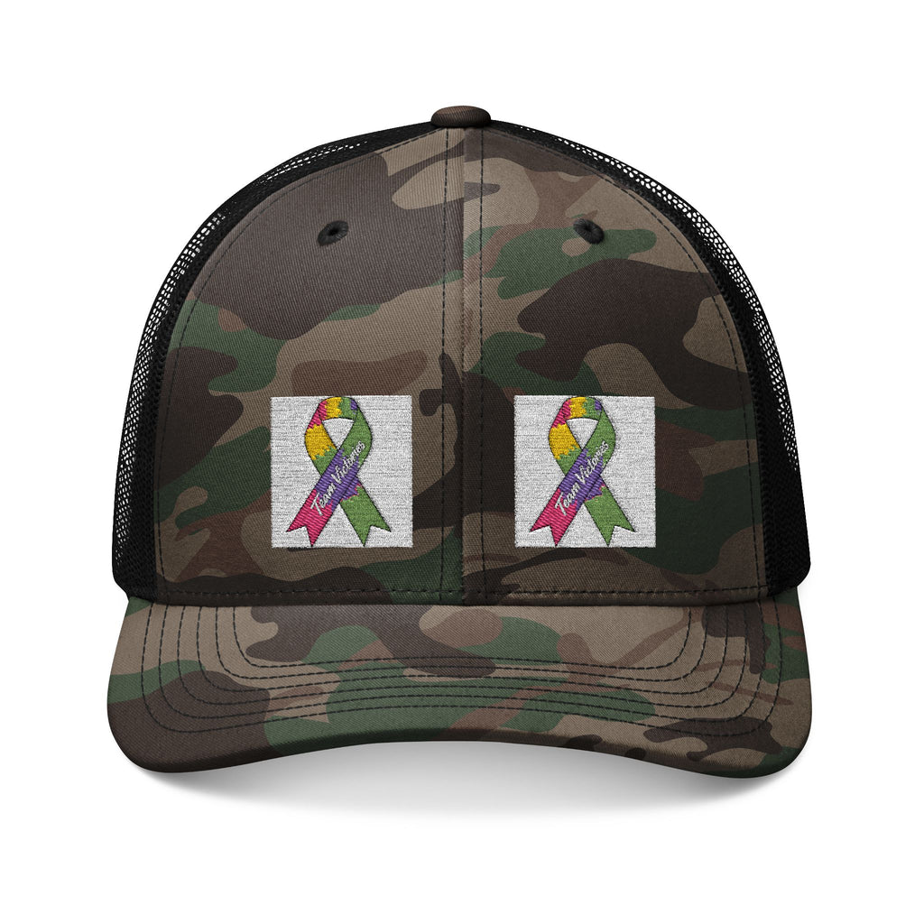 Trucker Hat - Embroidered - Camo Mesh Cap