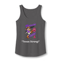 Charcoal Moooove Over Cancer tank top with Texas Strong slogan and pink Breast Cancer awareness ribbon