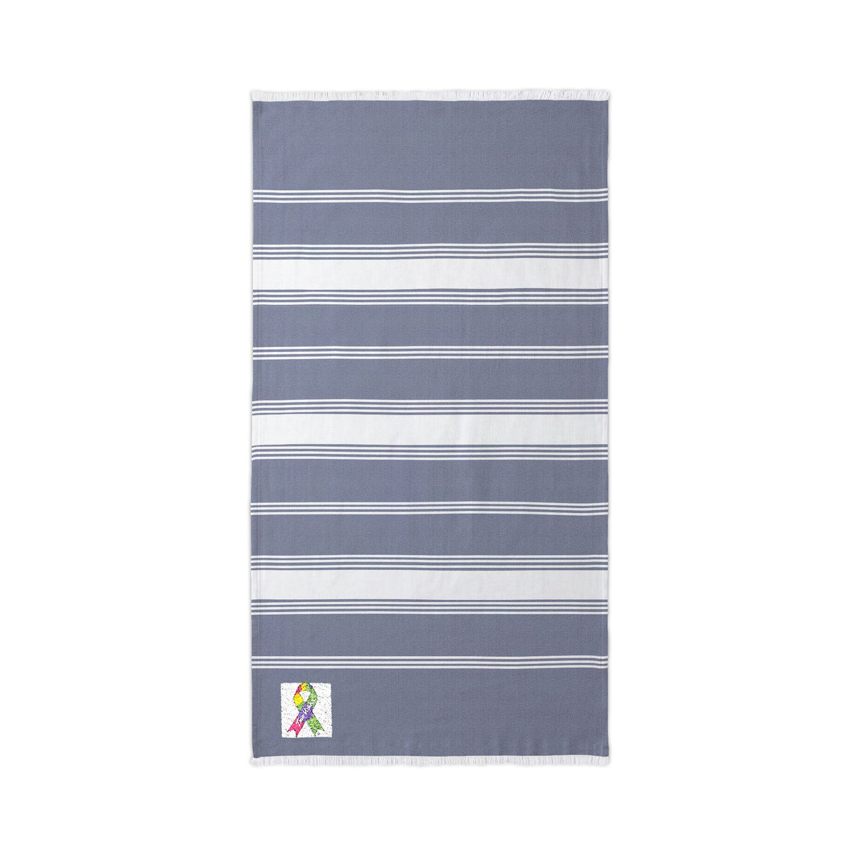 Striped Embroidered Beach Throw — Lightweight Turkish Towel