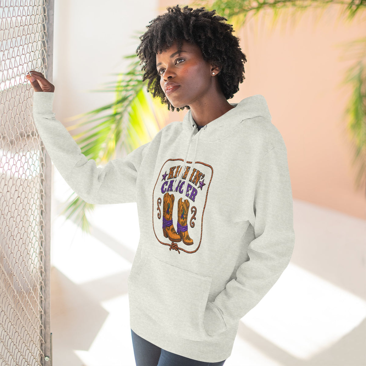 Kickin' Cancer Cowboy Boots Hoodie