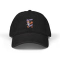 Black Moooove Over Cancer embroidered denim hat, front view