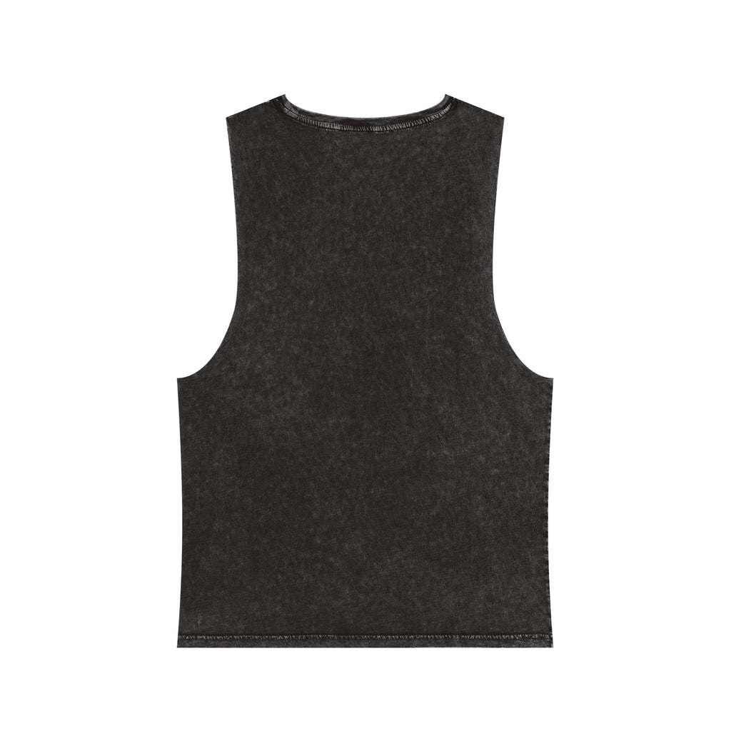 Back view of the black stonewashed Moooove Over Cancer tank top