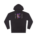 Moooove Over Cancer black hoodie showing colorful cow-themed front artwork
