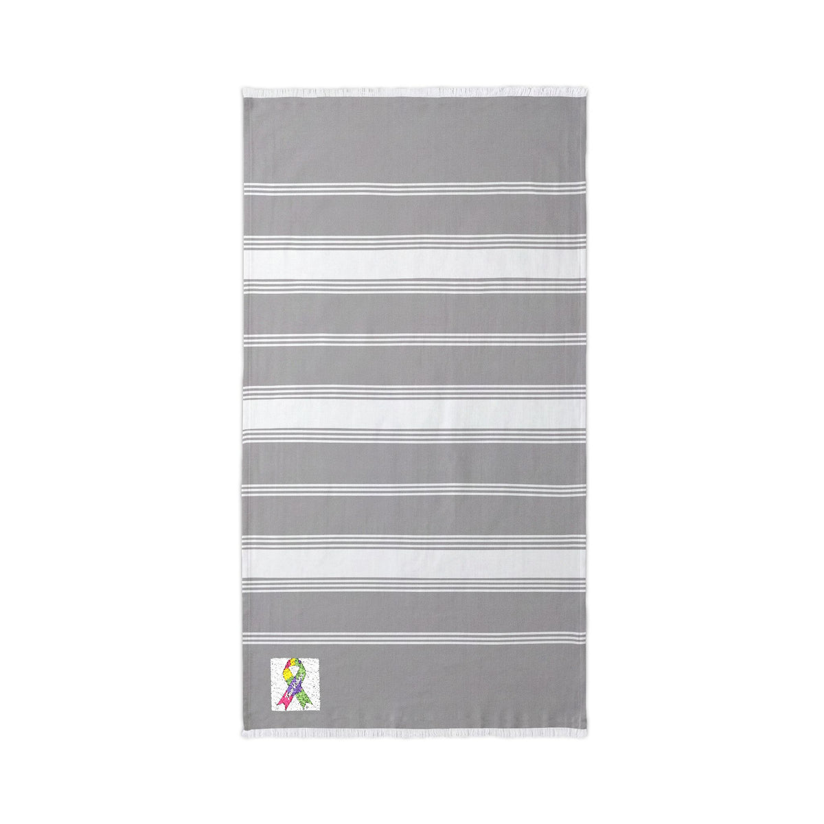 Striped Embroidered Beach Throw — Lightweight Turkish Towel