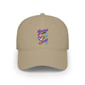 Khaki Moooove Over Cancer low-profile baseball hat with colorful front artwork