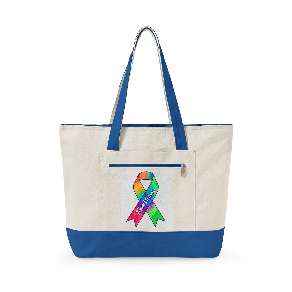 Canvas Tote Bag— Zippered Front Pocket, Everyday Carry